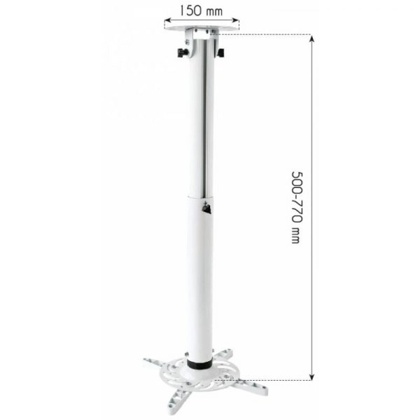 Braț de proiector sufit 50-77cm alb