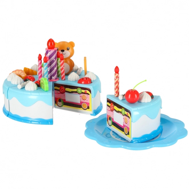 Tort aniversar de jucarie cu accesorii - Albastru