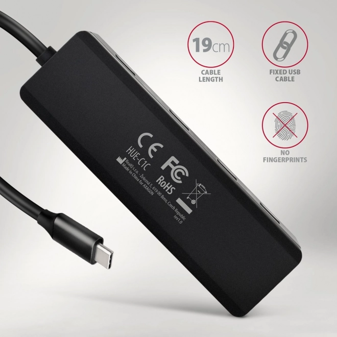 Hub USB de călătorie cu 4 porturi și alimentare USB-C