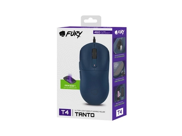 Mouse de gaming Fury Tanto T4 RGB 12000 DPI albastră