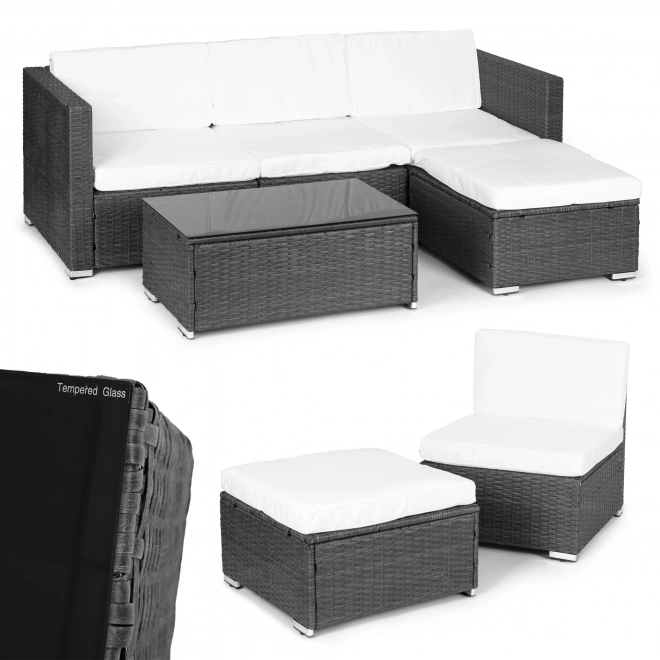 Set de canapea și masă modulară din ratan gri MultiGarden
