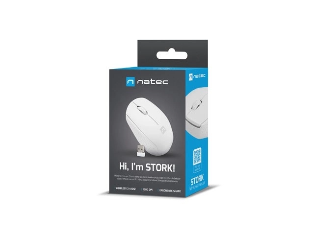 Mouse wireless Natec Stork albă