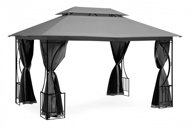 Cort pavilion de grădină 3x4m, plasă anti-țânțari și pereți plini