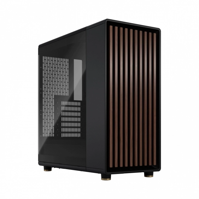 Carcasă Fractal Design North neagră cu elemente din lemn