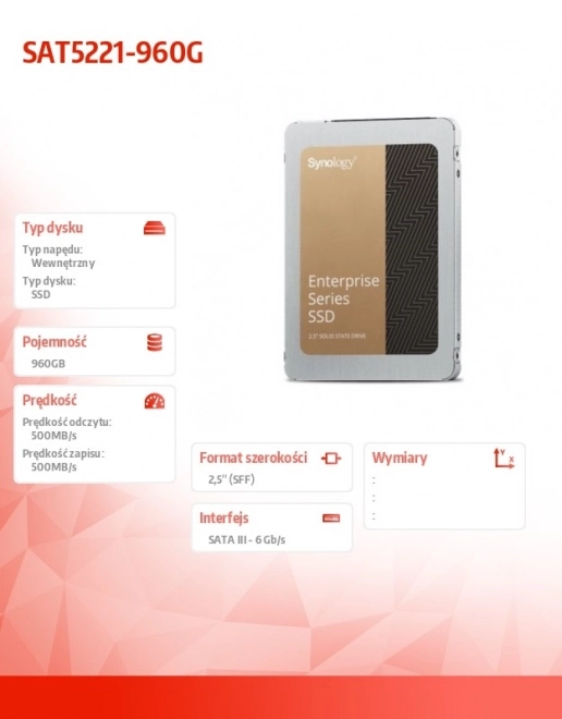 Dysk SSD Enterprise 960GB SATA 2,5 inch 7mm