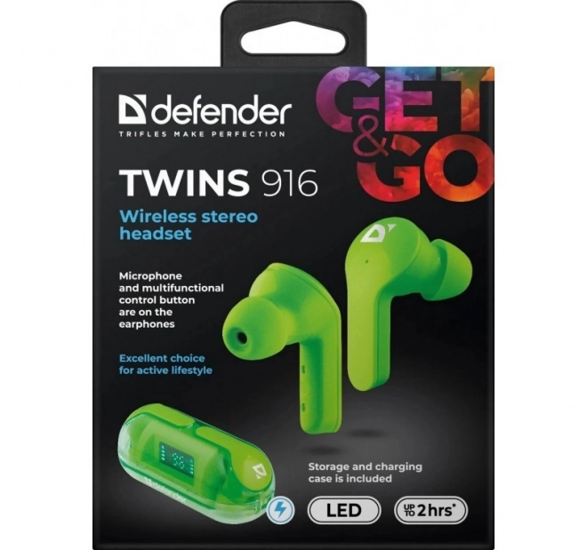 Căști wireless Twins 916 verzi