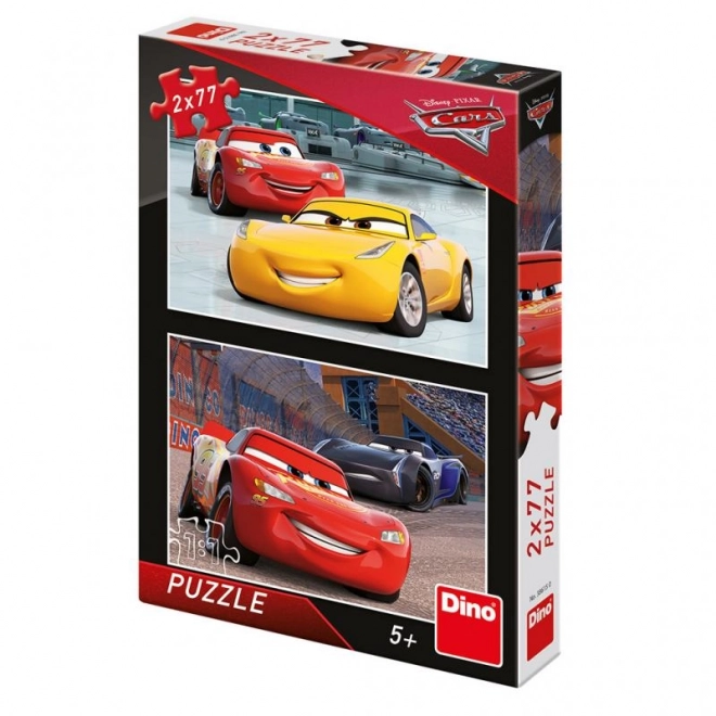 Puzzle Dino Auta: Cursa Blițului McQueen 2x77 piese