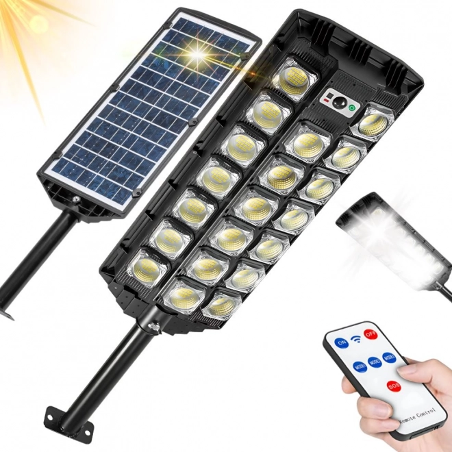 Lampă solară LED stradală cu telecomandă și senzor de mișcare
