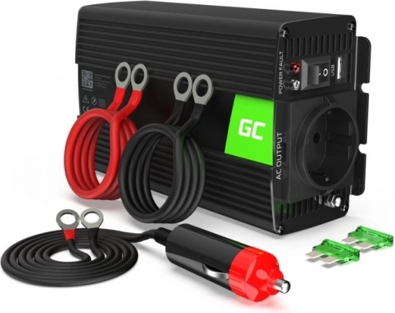 invertor tensiune green cell 12v la 230v 300 w (undă sinusoidală modificată)