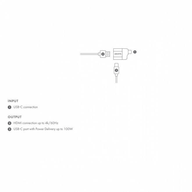 Adaptor USB-C la HDMI cu PD 100W