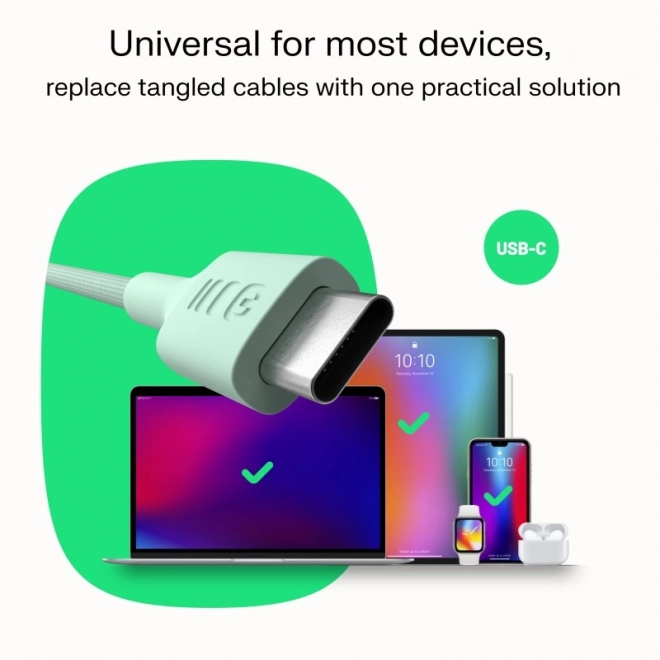 Cablu USB-C la USB-C PowerStream 100W alb împletit 1,2m