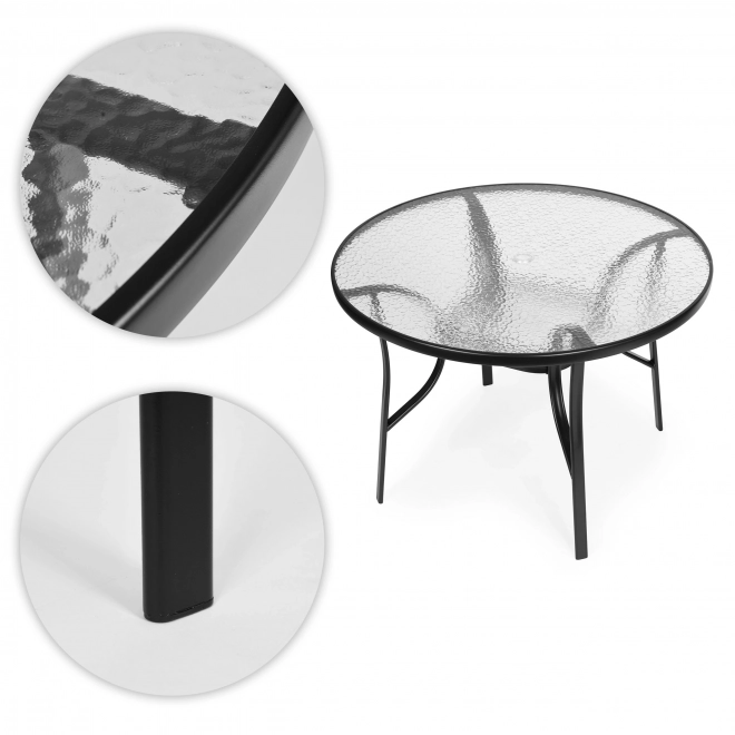 Masă de grădină rotundă 80 cm cu deschidere pentru umbrele