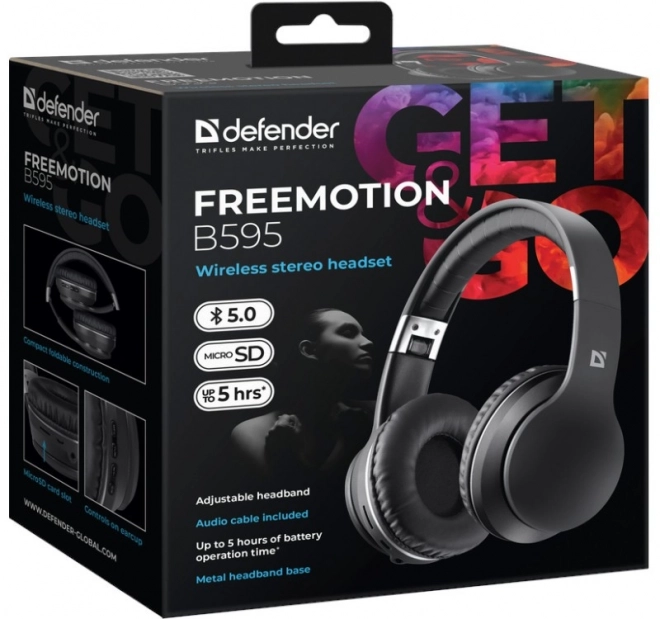 Căști wireless over-ear Freemotion negre