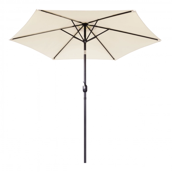Umbrelă de grădină mare înclinată, cu manivelă, 6 spițe, bej, 270 cm