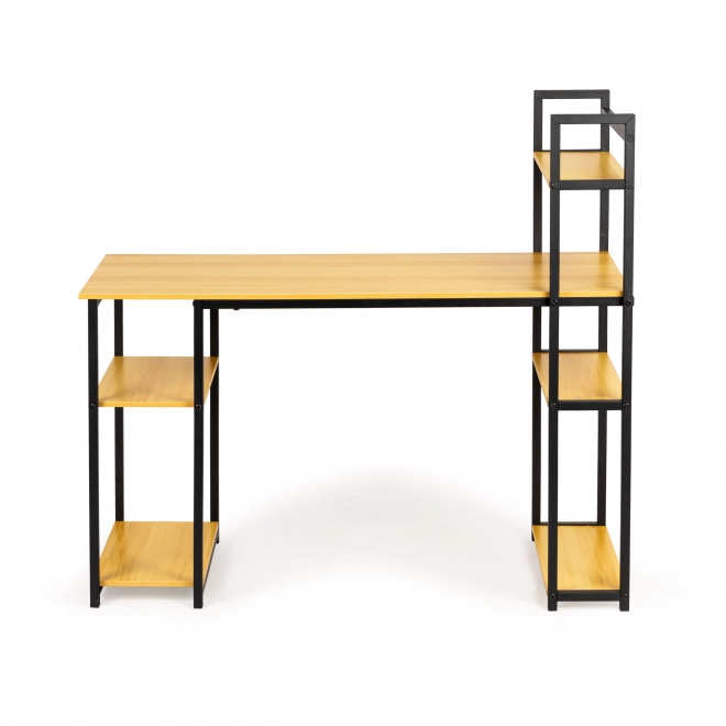 Birou modern stil loft cu rafturi din stejar deschis