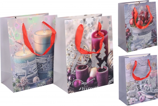 Pungă cadou de Crăciun S 18 × 23 × 10 cm – din hârtie, cu mânere rezistente