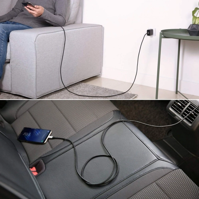 Cablu USB C - USB C Quick Charge Nylon 2m