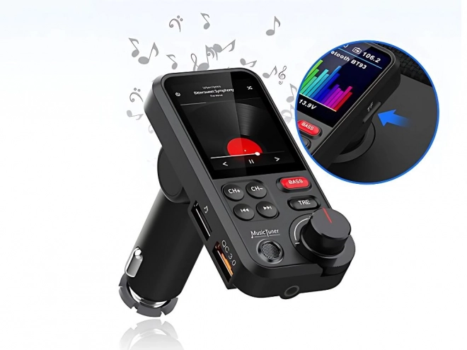 Transmițător Bluetooth 5.0 pentru mașini cu ecran LCD
