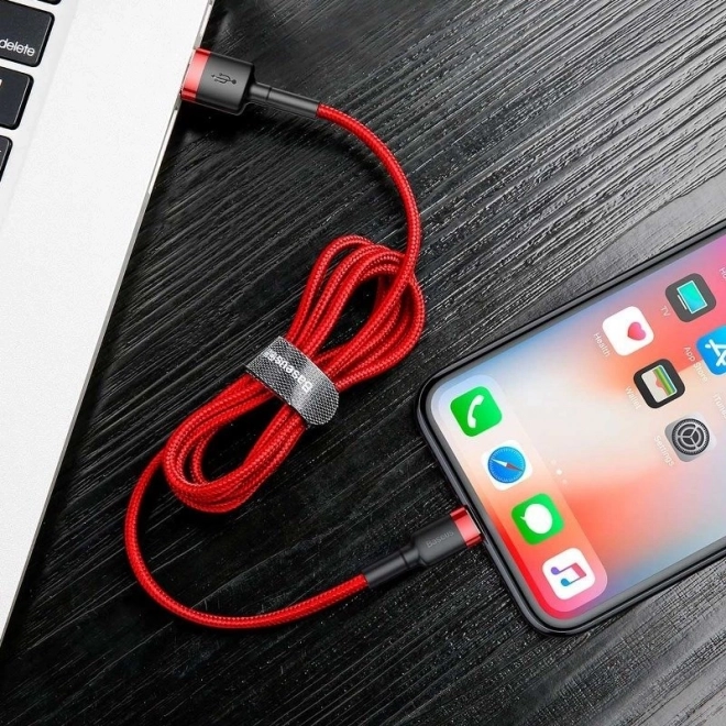 Cablu USB Lightning Baseus Cafule, 3m, 2A, roșu