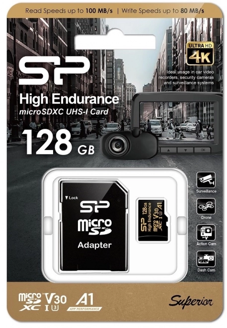 Card de memorie microSDXC High Endurance 128GB cu adaptor