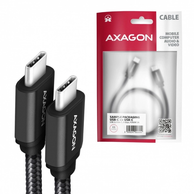 Cablu USB-C - USB-C 3.2 Gen 1 cu Power Delivery 60W, 1m, negru