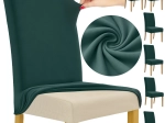 Huse elastice pentru scaune RUHHY, verde sticlă, 6 buc.