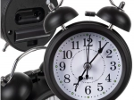 Ceas deșteptător retro din metal cu iluminare LED și funcționare silențioasă