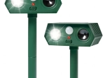 Alungător ultrasonic solar de animale cu senzor PIR, set 2 buc