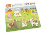 Puzzle din lemn cu animale - cu sunete