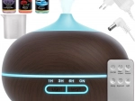Umidificator și difuzor de arome cu ultrasunete 400 ml, cu LED, ionizare și telecomandă
