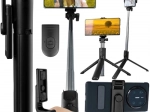 Băț pentru selfie și trepied de masă 2‑în‑1 cu Bluetooth și telecomandă