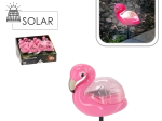 Lampă solară de grădină flamingo, alb cald, 10,5 × 5 × 17,5 cm