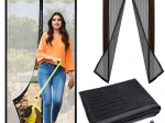 Plasă antiinsecte pentru ușă cu închidere magnetică 100 × 210 cm