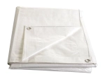 Prelată albă laminată cu inele 2 × 3 m, 140 g/m²