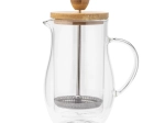 French press din sticlă cu capac din bambus 400 ml