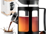French press din sticlă RUHHY 1 l pentru cafea și ceai