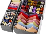 Set de organizatoare textile pentru sertare, 4 bucăți