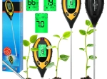 Tester digital de sol 4-în-1 pentru măsurarea pH-ului, umidității și temperaturii