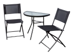 Set pentru grădină și balcon Marco – masă pliabilă cu sticlă securizată și 2 scaune