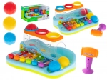 Pianino interactiv 2 în 1 cu ciocan și bile colorate Hola