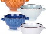 Set de boluri ceramice cu mânere laterale 620 ml, 4 buc