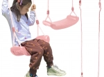 Leagăn pentru copii pe frânghie roz pudrat
