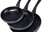 Set de tigăi din granit Black Line 3 buc 20 / 24 / 28 cm