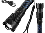 Lanternă tactică LED Trizand 1500 lm cu acumulator 5000 mAh, USB‑C, zoom