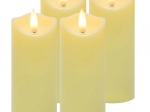 Ruhhy lumânare LED/inserție pentru candelă 12,5 × 5 cm, alb cald, flacără pâlpâitoare (4 buc)