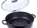 Tigaie din granit cu capac de sticlă GRANDE 28 cm