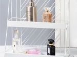 Raft metalic cu două etaje pentru cosmetice - alb