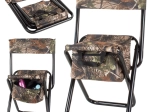 Scaun de pescuit pliabil cu spătar și geantă de transport