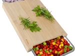 Tocător din bambus Ruhhy cu recipiente glisante