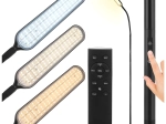 Lampă LED de podea Izoxis, 180 cm, neagră, cu telecomandă